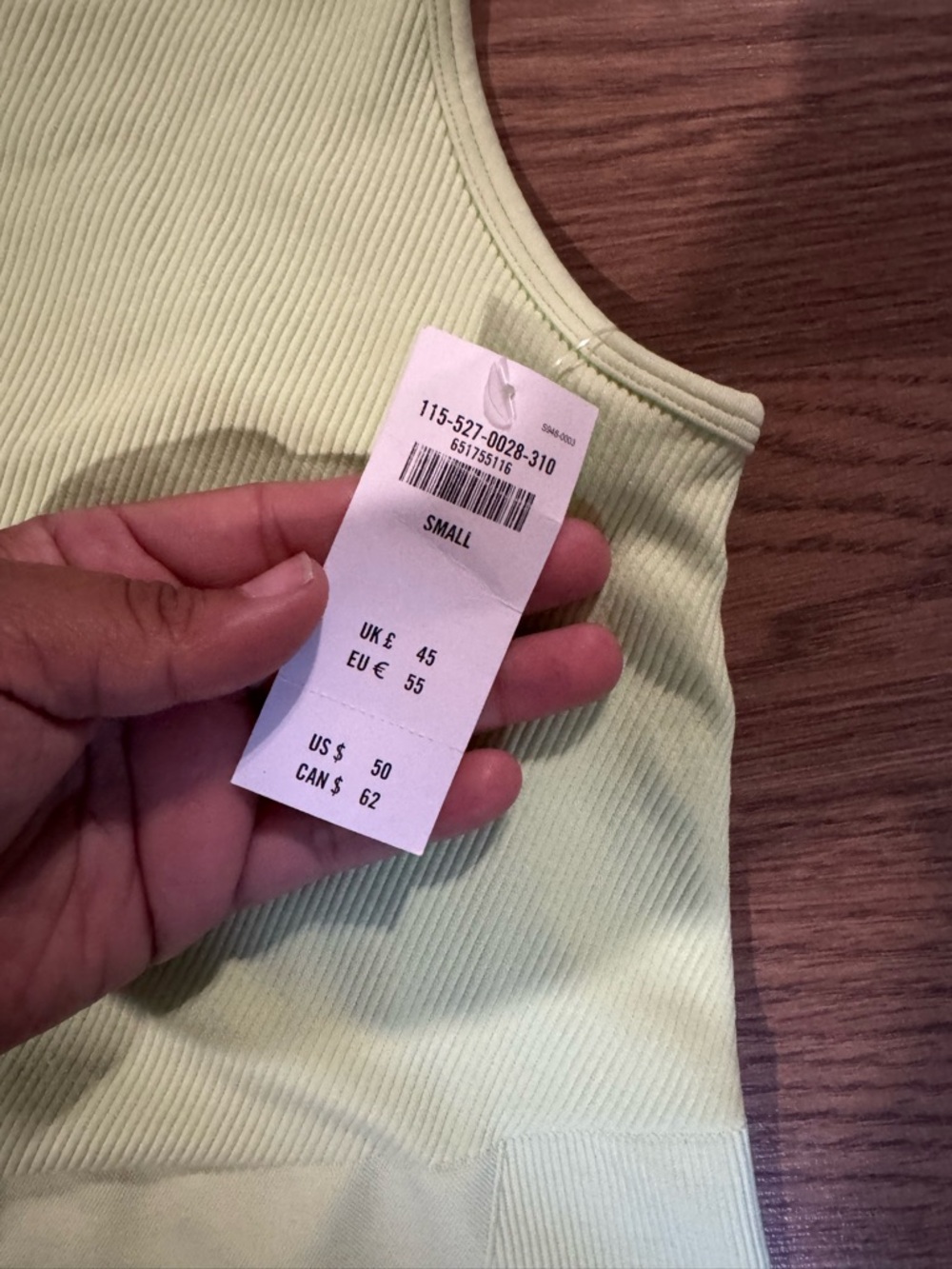 Light Green Ribbed Sports Bra - Picture 6 of 7